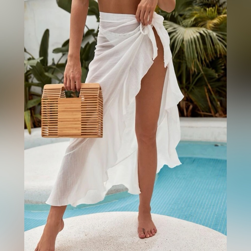 White bikini cover up